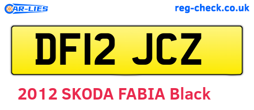 DF12JCZ are the vehicle registration plates.