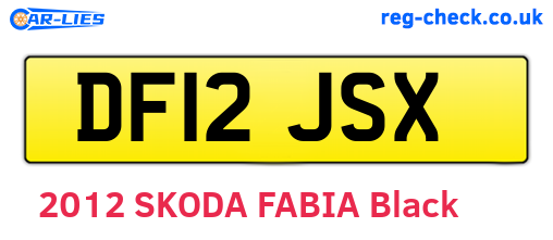 DF12JSX are the vehicle registration plates.
