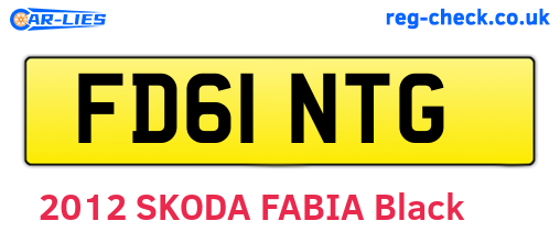 FD61NTG are the vehicle registration plates.