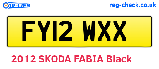 FY12WXX are the vehicle registration plates.