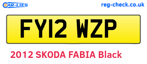 FY12WZP are the vehicle registration plates.