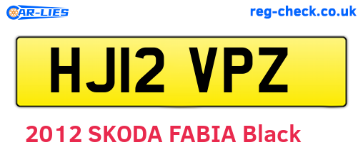 HJ12VPZ are the vehicle registration plates.