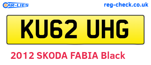 KU62UHG are the vehicle registration plates.