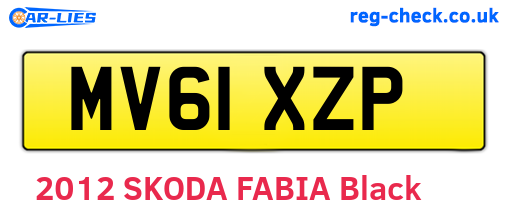 MV61XZP are the vehicle registration plates.