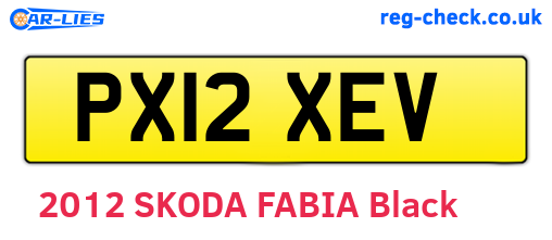 PX12XEV are the vehicle registration plates.