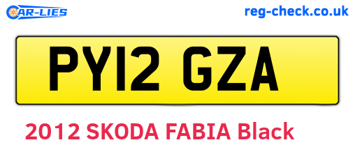 PY12GZA are the vehicle registration plates.