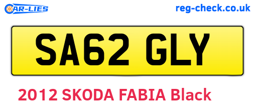 SA62GLY are the vehicle registration plates.
