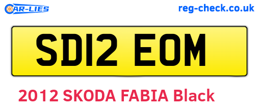 SD12EOM are the vehicle registration plates.