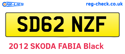 SD62NZF are the vehicle registration plates.
