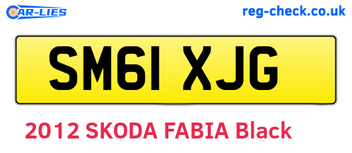 SM61XJG are the vehicle registration plates.