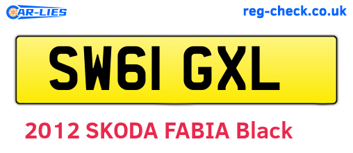 SW61GXL are the vehicle registration plates.