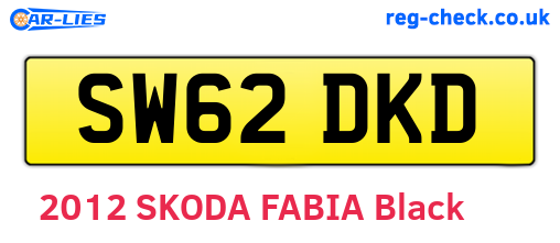 SW62DKD are the vehicle registration plates.