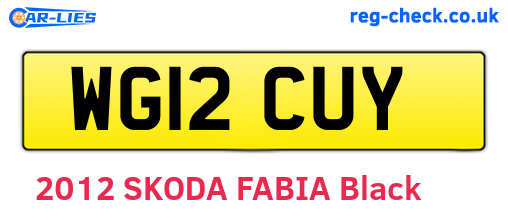 WG12CUY are the vehicle registration plates.