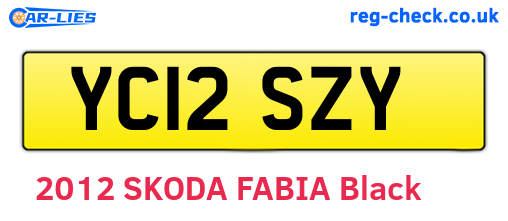 YC12SZY are the vehicle registration plates.
