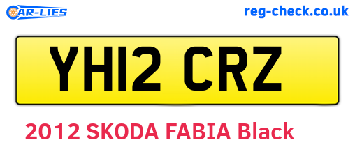 YH12CRZ are the vehicle registration plates.