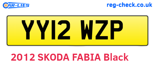 YY12WZP are the vehicle registration plates.