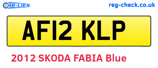 AF12KLP are the vehicle registration plates.
