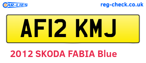 AF12KMJ are the vehicle registration plates.