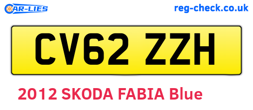 CV62ZZH are the vehicle registration plates.