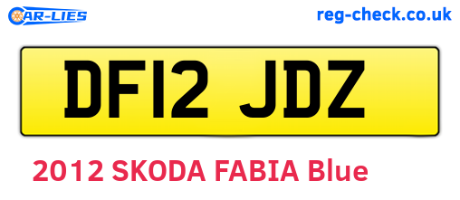 DF12JDZ are the vehicle registration plates.