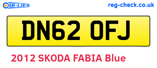 DN62OFJ are the vehicle registration plates.