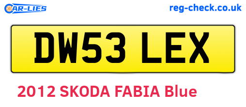 DW53LEX are the vehicle registration plates.