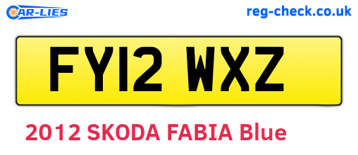 FY12WXZ are the vehicle registration plates.