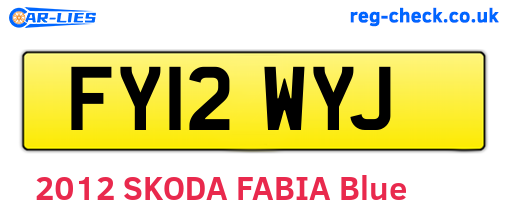 FY12WYJ are the vehicle registration plates.