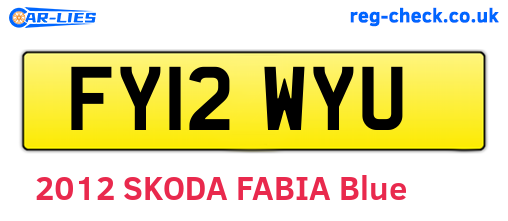 FY12WYU are the vehicle registration plates.