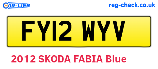 FY12WYV are the vehicle registration plates.