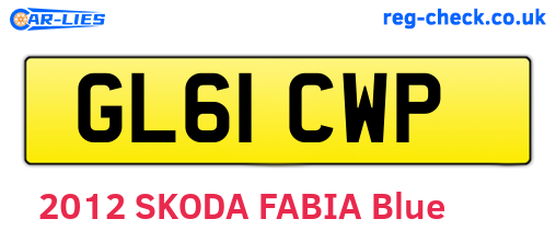 GL61CWP are the vehicle registration plates.