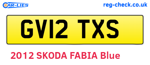 GV12TXS are the vehicle registration plates.