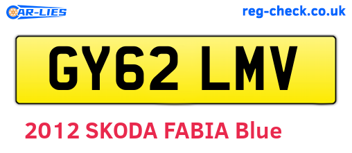 GY62LMV are the vehicle registration plates.