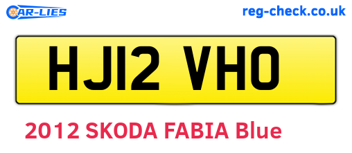 HJ12VHO are the vehicle registration plates.