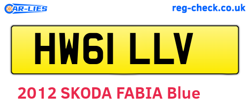 HW61LLV are the vehicle registration plates.