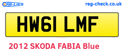HW61LMF are the vehicle registration plates.