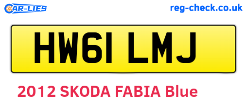 HW61LMJ are the vehicle registration plates.