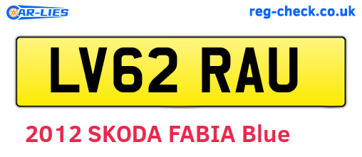 LV62RAU are the vehicle registration plates.