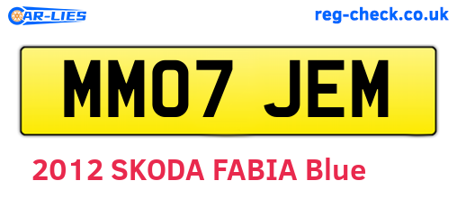 MM07JEM are the vehicle registration plates.