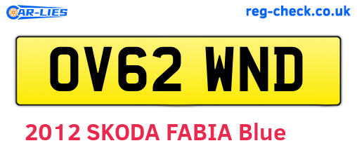 OV62WND are the vehicle registration plates.