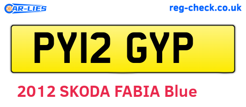 PY12GYP are the vehicle registration plates.