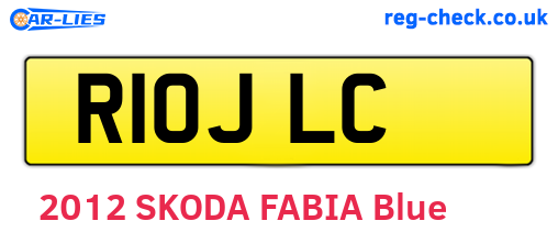 R10JLC are the vehicle registration plates.