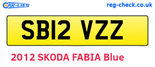 SB12VZZ are the vehicle registration plates.