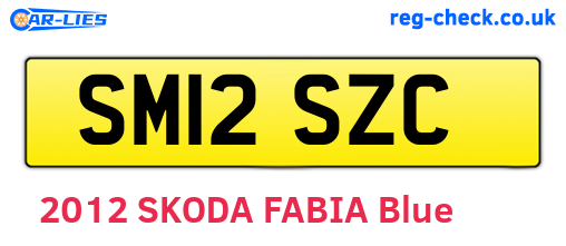 SM12SZC are the vehicle registration plates.