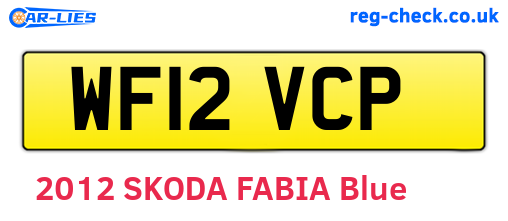 WF12VCP are the vehicle registration plates.