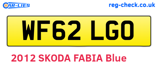 WF62LGO are the vehicle registration plates.