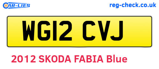 WG12CVJ are the vehicle registration plates.