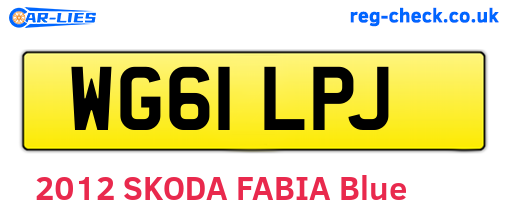 WG61LPJ are the vehicle registration plates.