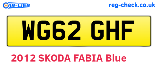 WG62GHF are the vehicle registration plates.