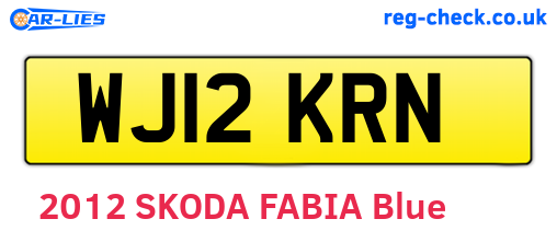 WJ12KRN are the vehicle registration plates.